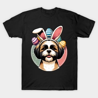 Shih Tzu with Bunny Ears Celebrates Easter Splendor T-Shirt